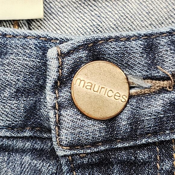 Vintage Maurices Jeans Womens 7/8 SHORT Blue Taylor Boot Cut Mid Rise Stretch - Picture 2 of 13